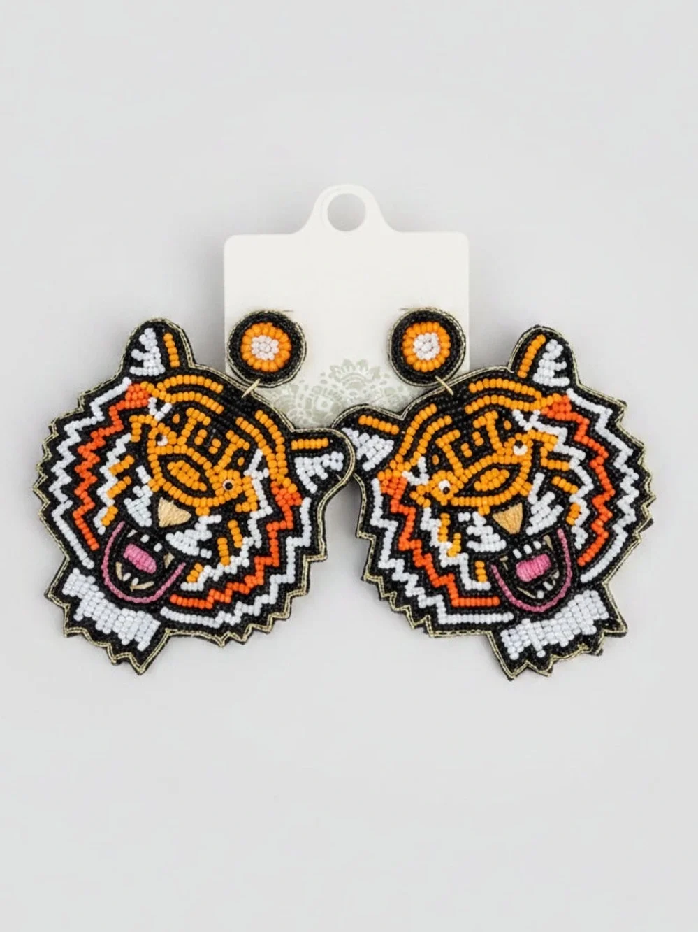 Tiger Beaded Earrings